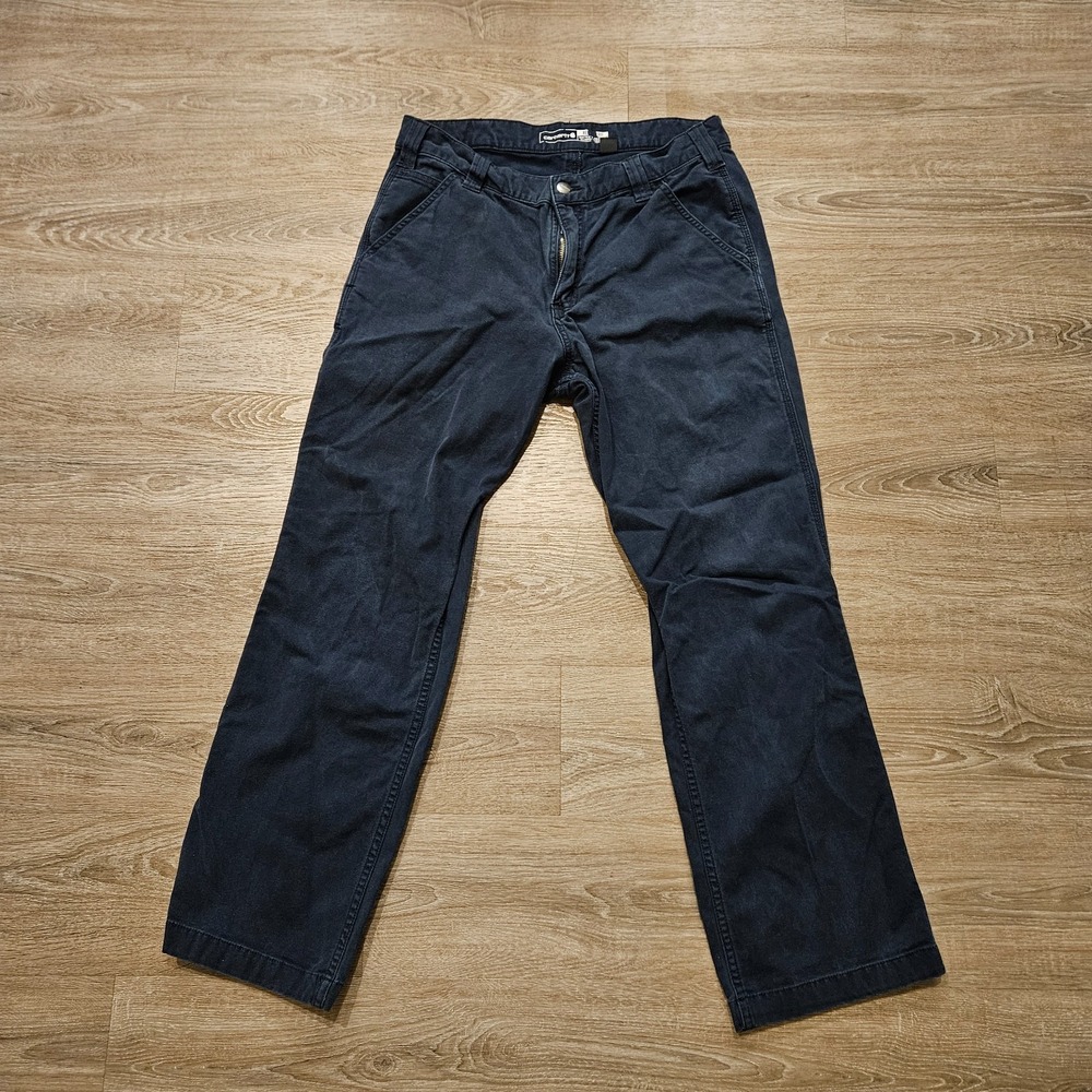 Carhartt Rugged Flex‎ Pants Mens 32x30 Navy Relaxed Fit Work Canvas BN2291-M